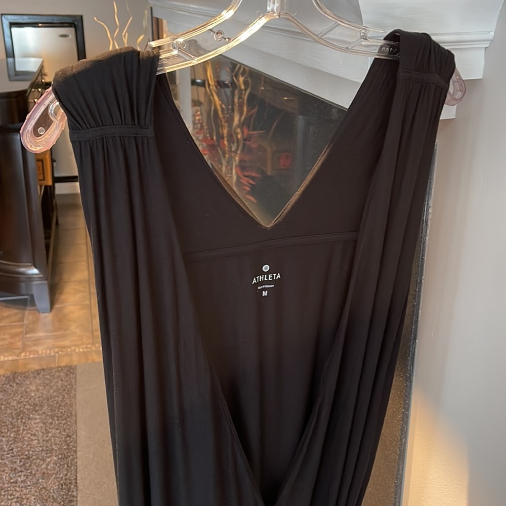 Athleta Black Windward Wrap Dress Sleeveless - Picture 3 of 8